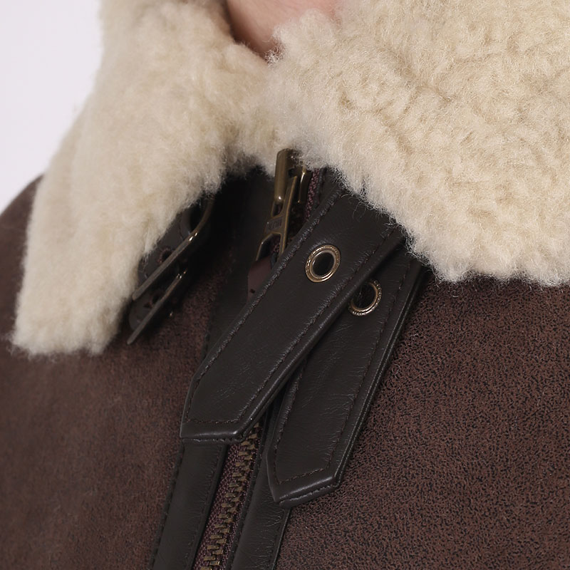 мужская коричневая куртка Alpha Industries B-3 Sherpa Mod MLB49500C1 deep brown - цена, описание, фото 4